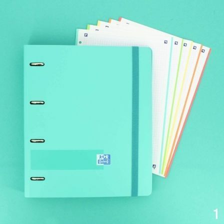Oxford Europeanbinder Carpeta de Anillas 4x35mm con Recambio 100 Hojas A4+ Menta Helada